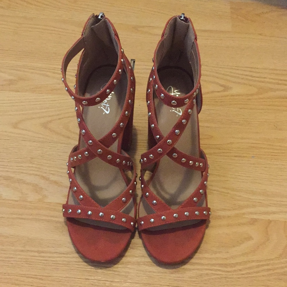 Orange open toes heels worn one time